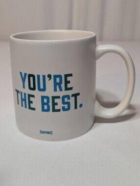 NIB New Quotable Mugs You're The Best Fun Coffee Mug 14 oz. White Blue Unisex